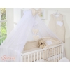 120x60 babybed Mosquito-net made of chiffon- Hanging Hearts white dots on beige