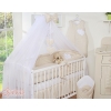 120x60 babybed Mosquito-net made of chiffon- Hanging Hearts white dots on beige