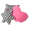 3pcs pillow set - Chevron black/ pink
