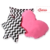 3pcs pillow set - Chevron black/ pink
