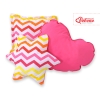 3pcs pillow set - Chevron pink-gelb
