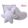 3pcs pillow set - Gray flowers
