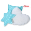 3pcs pillow set - White dots on turquoise
