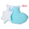 3pcs pillow set - White dots on turquoise