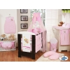 7 pcs embroidered baby canopy bedding set for cot/ cot bed (S60)- Good night pink