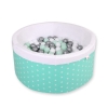 Baby Ball-pit Dry Pool minky with balls 200pcs - mint Stars