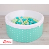 Baby Ball-pit Dry Pool minky with balls 200pcs - mint Stars