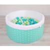 Baby Ball-pit Dry Pool minky with balls 200pcs - mint Stars