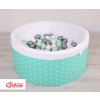Baby Ball-pit Dry Pool minky with balls 200pcs - mint Stars