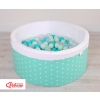 Baby Ball-pit Dry Pool minky with balls 200pcs - mint Stars