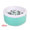 Baby Ball-pit Dry Pool minky with balls 200pcs - mint Stars