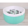Baby Ball-pit Dry Pool minky with balls 200pcs - mint Stars