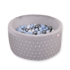 Baby Ball-pit minky with balls 200pcs - gray stars