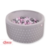 Baby Ball-pit minky with balls 200pcs - gray stars