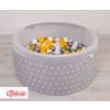 Baby Ball-pit minky with balls 200pcs - gray stars
