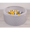 Baby Ball-pit minky with balls 200pcs - gray stars