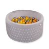 Baby Ball-pit minky with balls 200pcs - gray stars