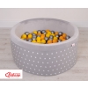 Baby Ball-pit minky with balls 200pcs - gray stars