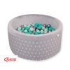 Baby Ball-pit minky with balls 200pcs - gray stars
