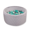 Baby Ball-pit minky with balls 200pcs - gray stars