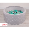 Baby Ball-pit minky with balls 200pcs - gray stars