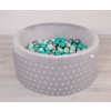 Baby Ball-pit minky with balls 200pcs - gray stars
