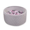 Baby Ball-pit minky with balls 200pcs - gray stars