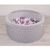 Baby Ball-pit minky with balls 200pcs - gray stars