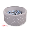 Baby Ball-pit minky with balls 200pcs - gray stars