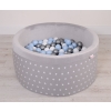 Baby Ball-pit minky with balls 200pcs - gray stars