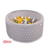 Baby Ball-pit minky with balls 200pcs - gray stars