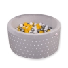 Baby Ball-pit minky with balls 200pcs - gray stars