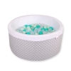 Baby Ball-pit minky with balls 200pcs - white dots on gray