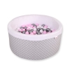 Baby Ball-pit minky with balls 200pcs - white dots on gray