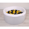 Baby Ball-pit minky with balls 200pcs - white dots on gray