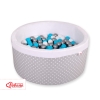 Baby Ball-pit minky with balls 200pcs - white dots on gray