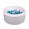Baby Ball-pit minky with balls 200pcs - white dots on gray
