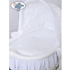 Baby bassinet with wheels White Wicker & Wood hood crib Sophia no. 70102-912