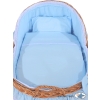 Baby bassinet with wheels Wicker hood crib Carina- Blue