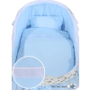 Baby bassinet with wheels Wicker hood crib Carina- Blue