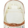 Baby bassinet with wheels Wicker hood crib Carina- Cream