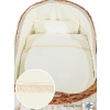 Baby bassinet with wheels Wicker hood crib Carina- Cream