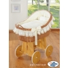 Baby bassinet with wheels Wicker hood crib Carina- Cream