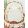 Baby bassinet with wheels Wicker hood crib Carina- Cream