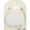 Baby bassinet with wheels Wicker hood crib Carina- Cream