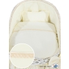 Baby bassinet with wheels Wicker hood crib Carina- Cream