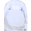 Baby bassinet with wheels Wicker hood crib Carina- White