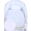 Baby bassinet with wheels Wicker hood crib Carina- White