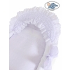 Baby bassinet with wheels Wicker hood crib Charlotte- White with lace