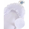 Baby bassinet with wheels Wicker hood crib Charlotte- White with lace